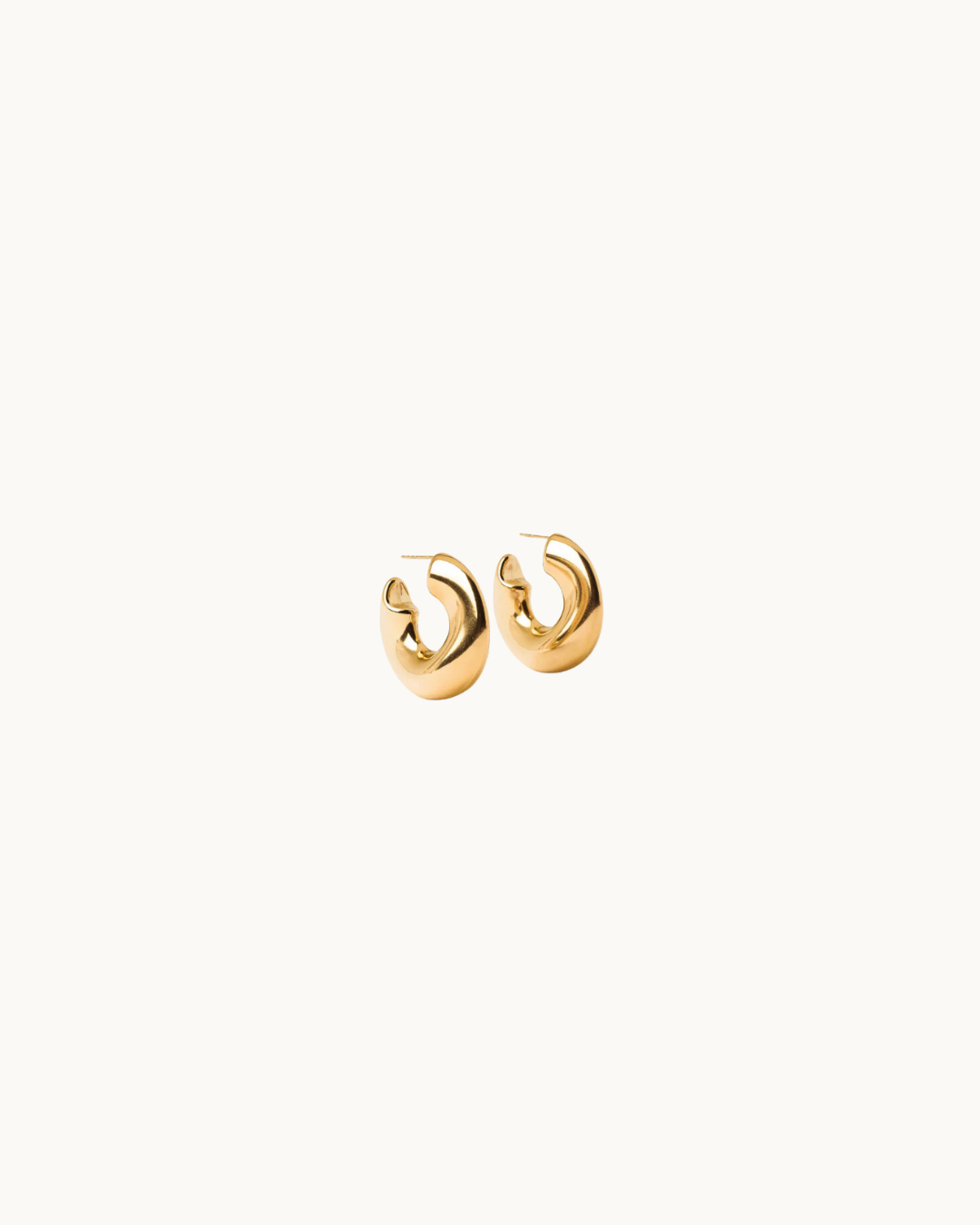 Wave-Puffy Hoop- Steel Earrings- 14K gold or Silver: Gold