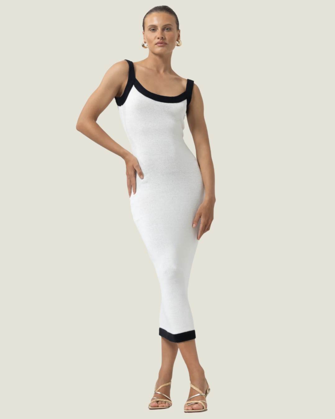 The Harbour Island: Sleeveless Knitted Midi Dress