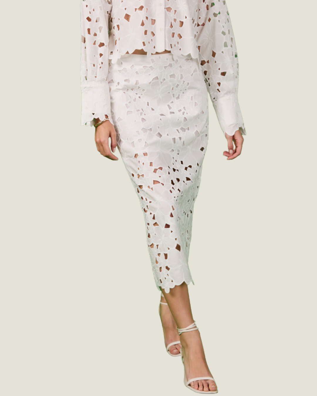 The Grace: Lace Midi Skirt