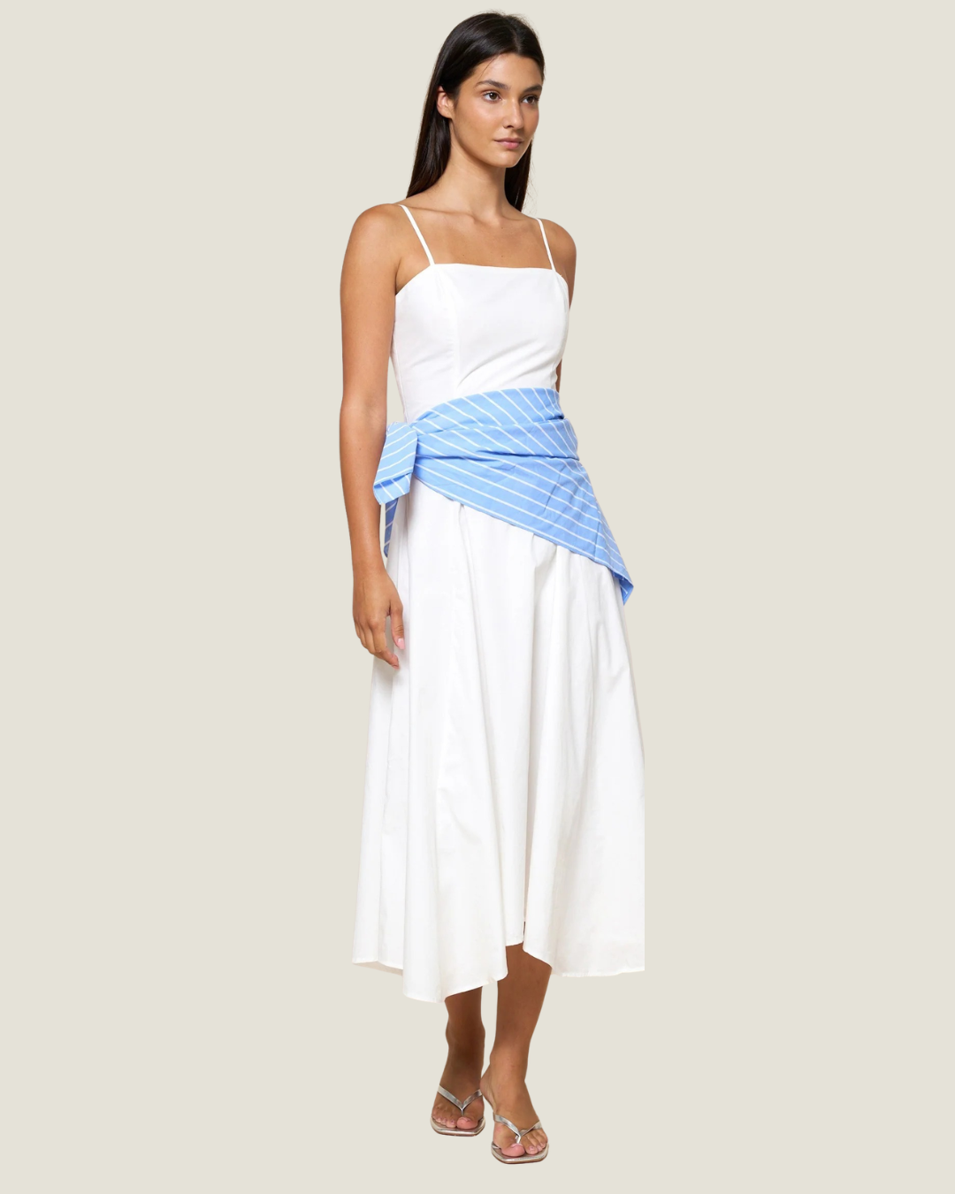 Sophia Scarf Tie Midi Dress L