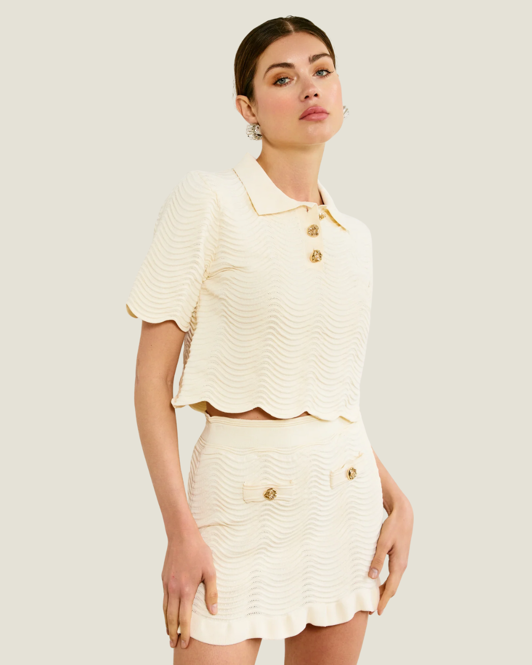 Prescott Cropped Polo Blouse