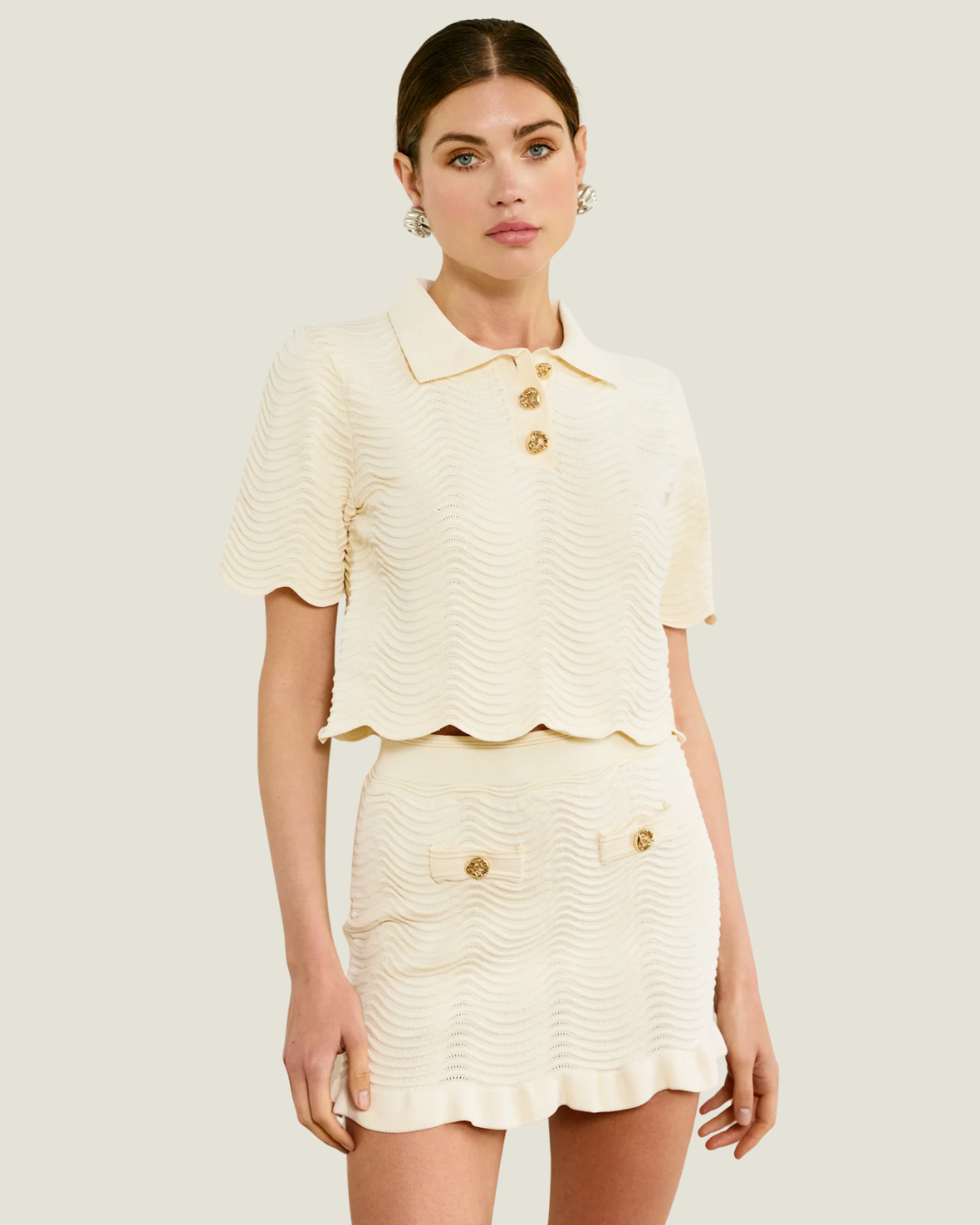 Prescott Cropped Polo Blouse