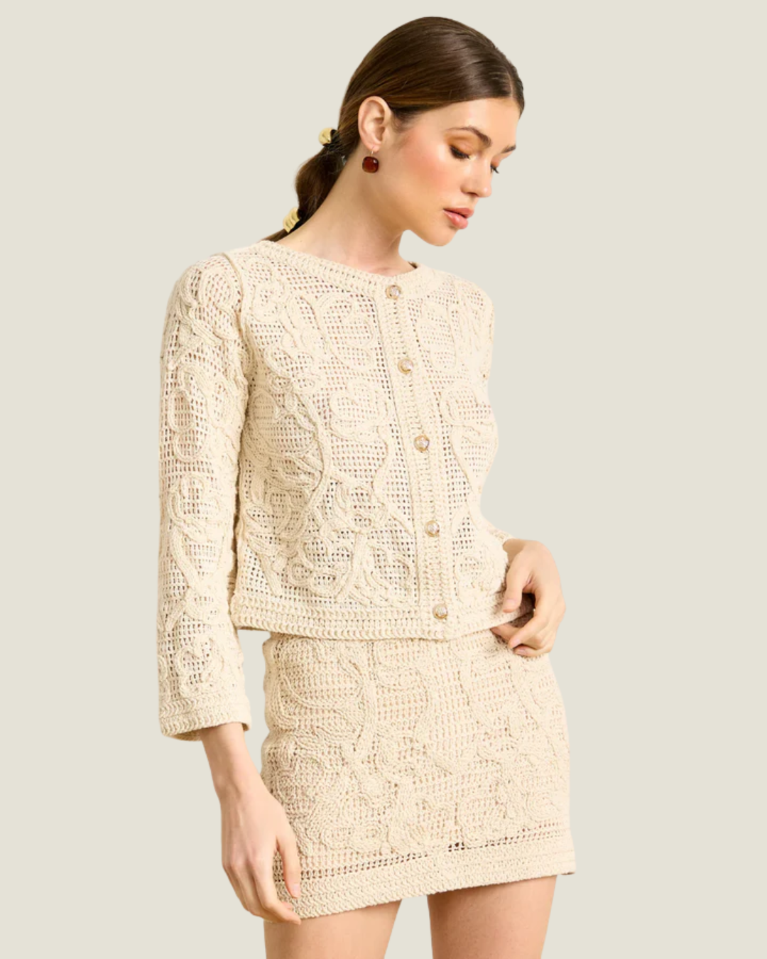 Atelier Crochet Knit Cardigan