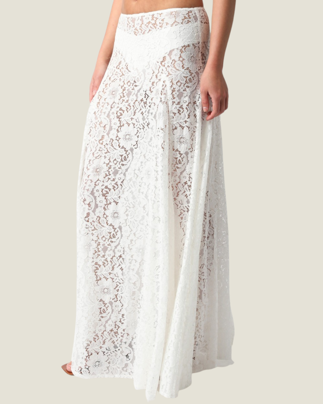 The Devon White Lace Maxi Skirt a trend-driven boutique fashion lace skirt made for layering this fall!