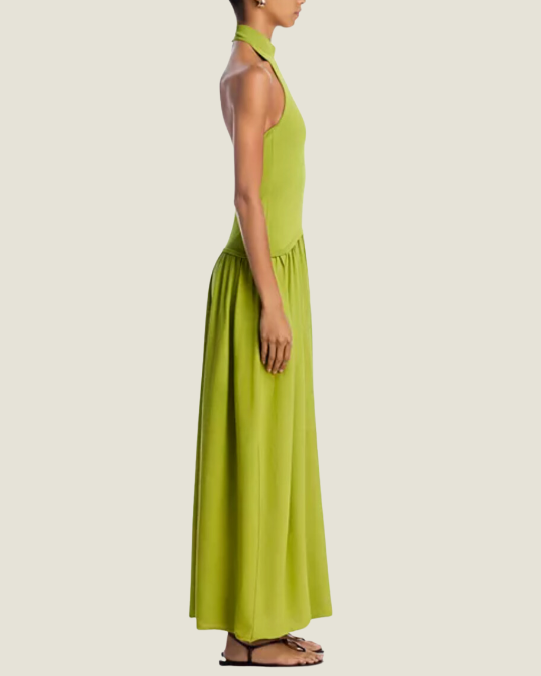 The Halter Soglio Dress: Chartreuse