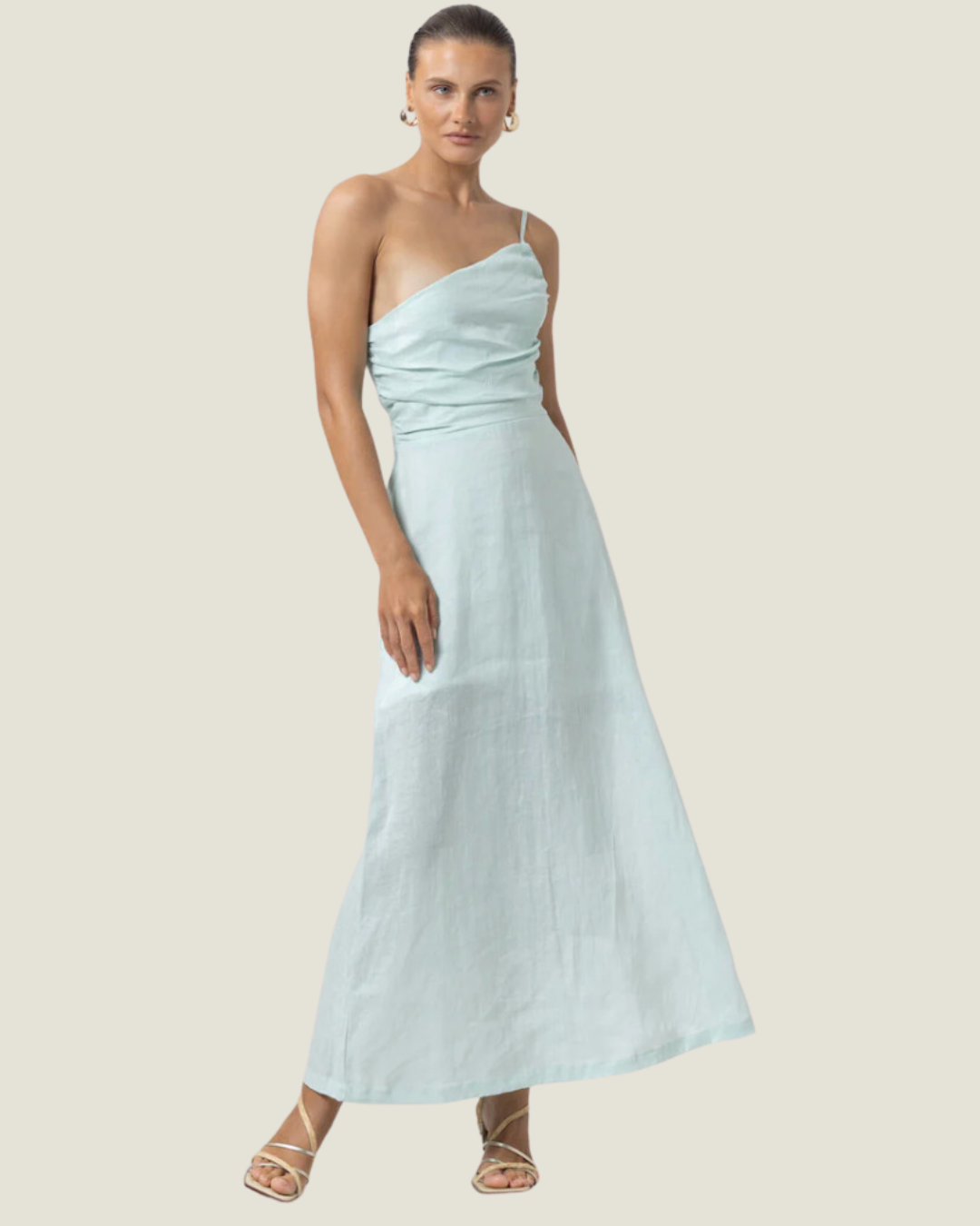The Poppy: Linen Maxi Dress in Shimmer