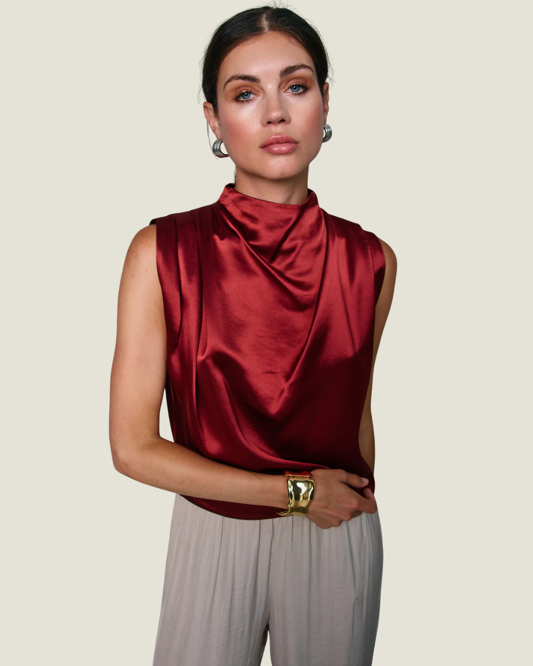 Parven Stain Halter Blouse