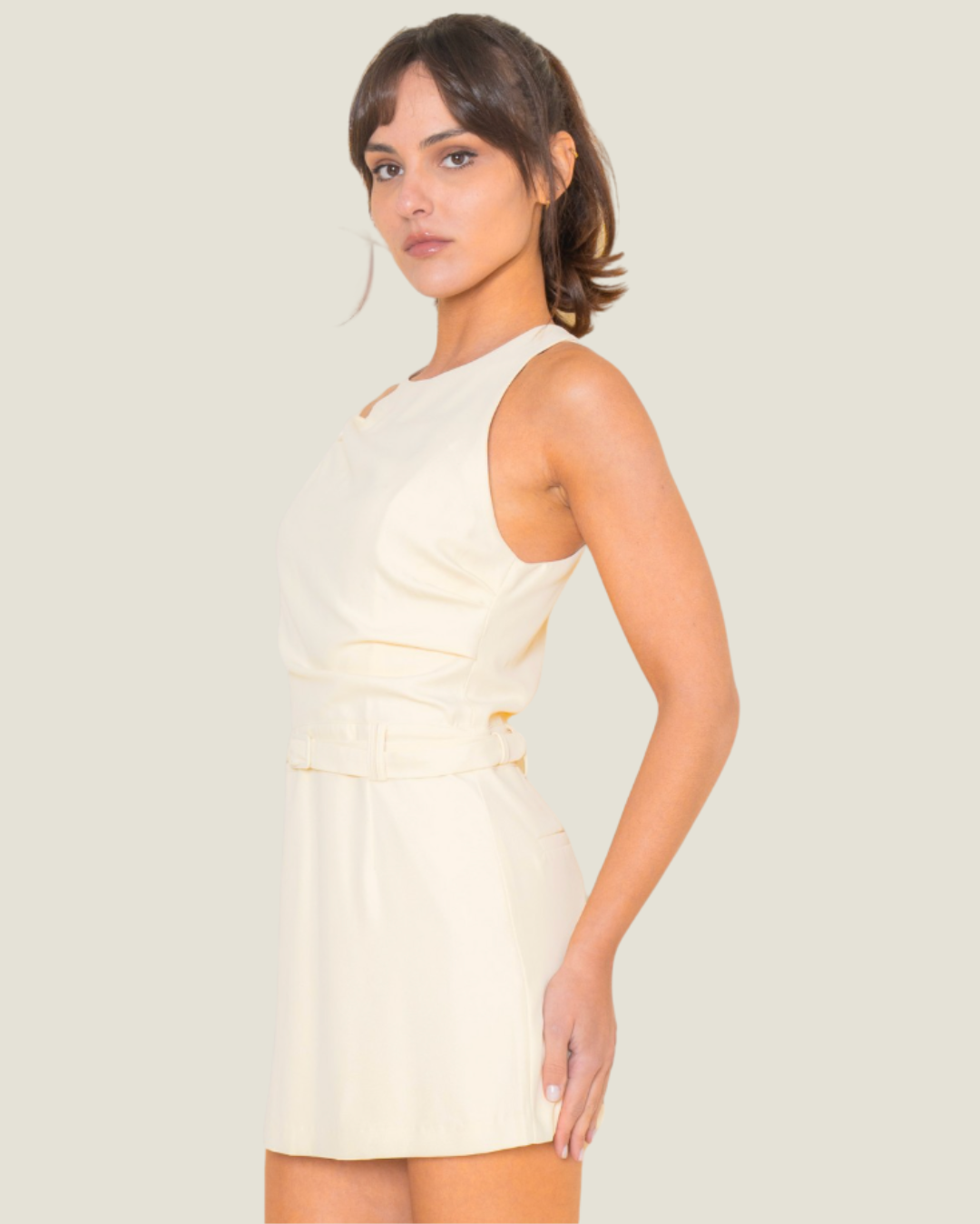 The Aria: Retro Belted Mini Dress