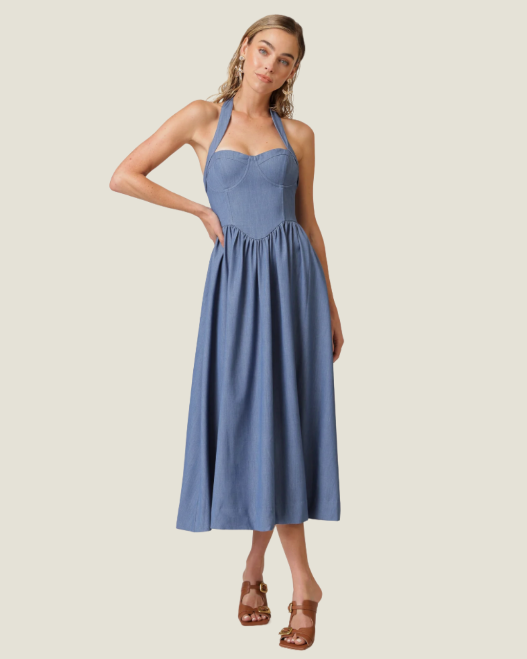 Raquel Halter Midi Dress