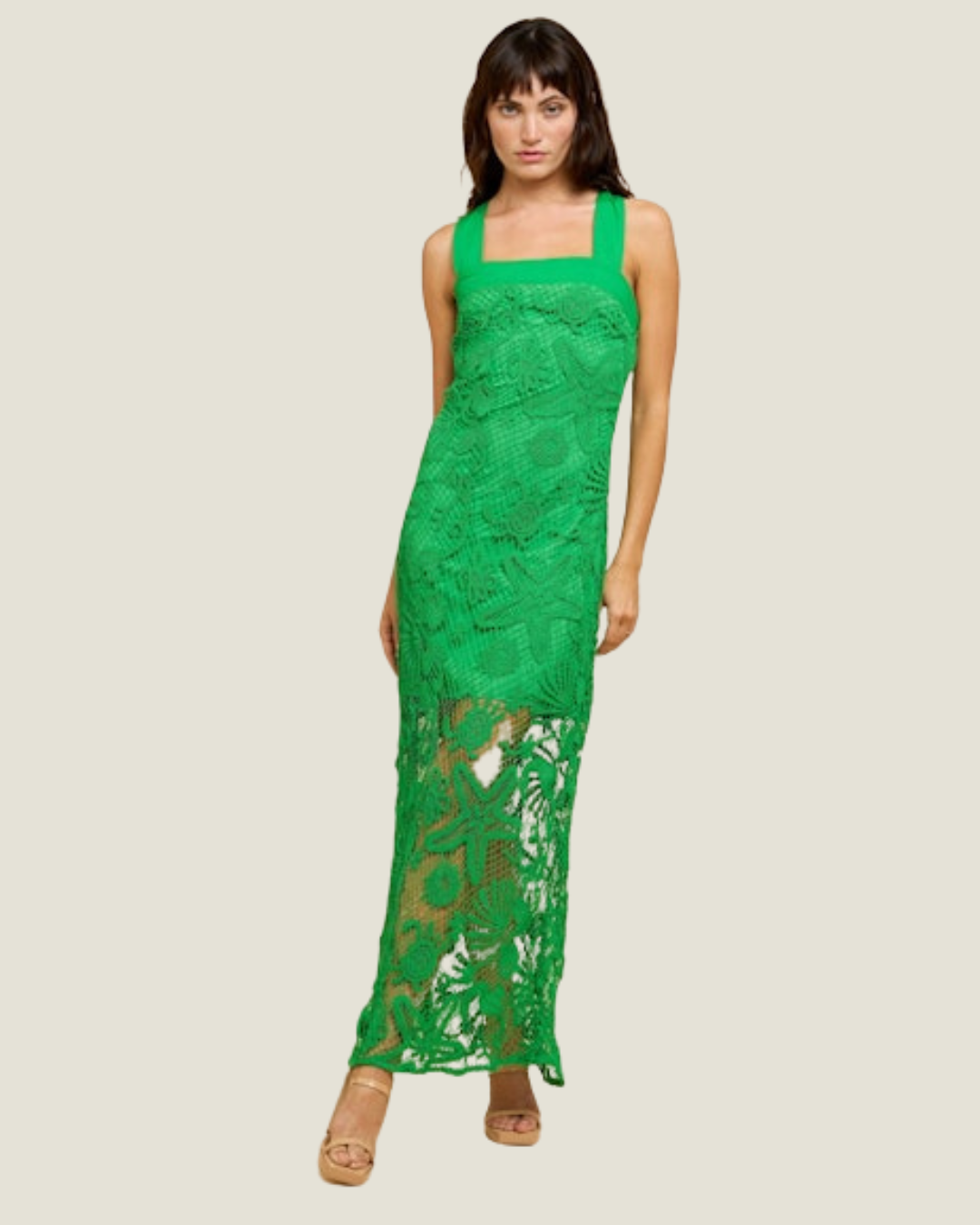 The Kenna – green crochet maxi dress from Love Celine boutique in Southwest Florida.