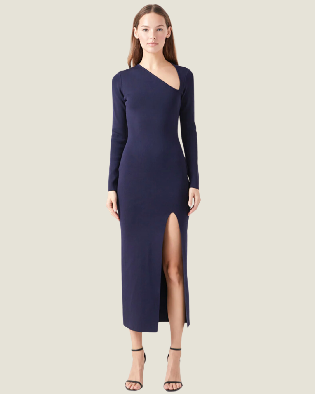 Endless Rose - Cut Out Long Sleeve Maxi Dress Navy / L Endless Rose - Cut Out Long Sleeve Maxi Dress Navy / L