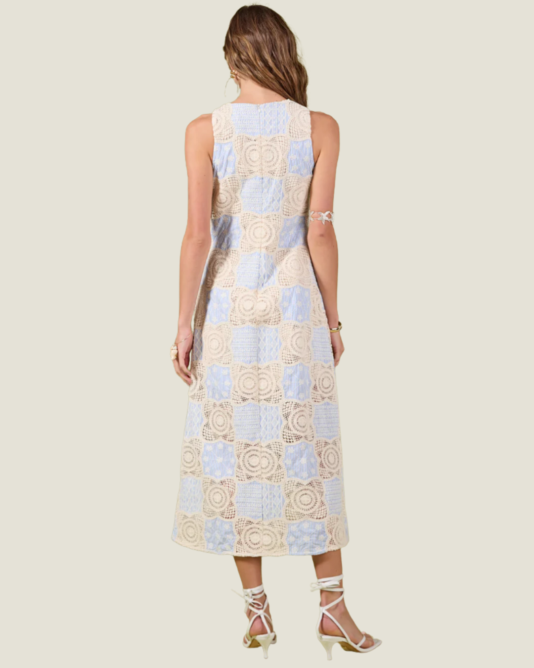 The Bonnie: Crochet Overlay Midi Dress