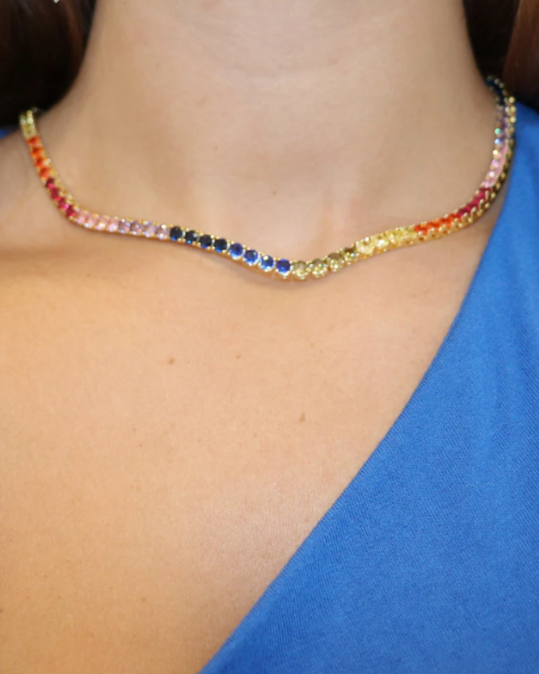Rainbow Tennis Necklace