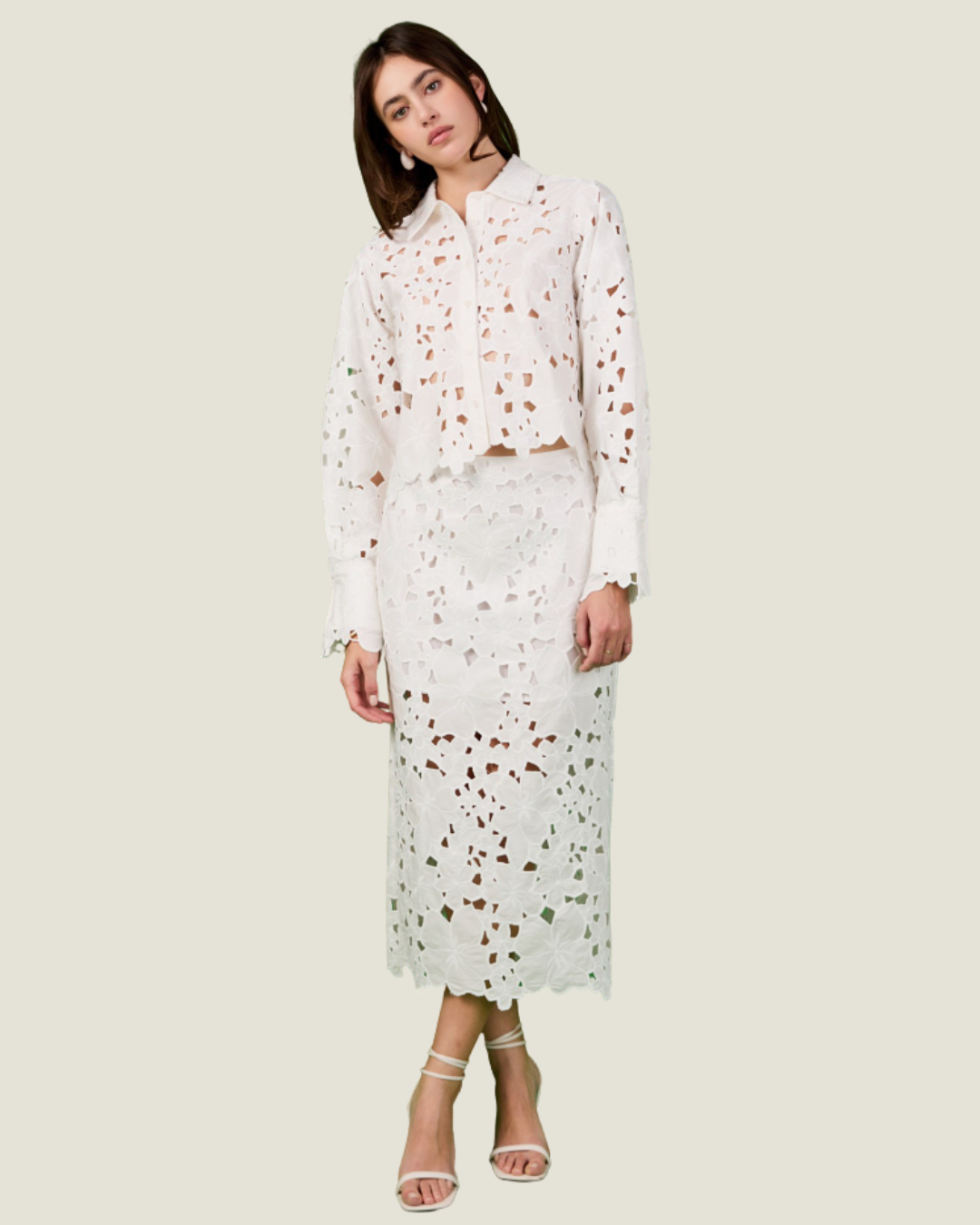 The Grace: Lace Button-Up