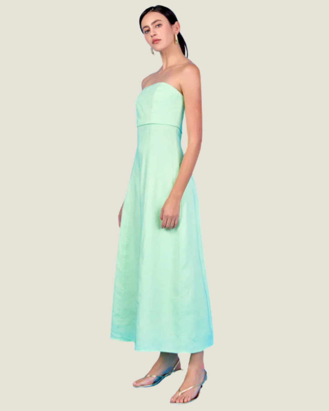 The Irina: Bandeau Linen Midi- staples linen maxi dress from Love Celine women’s boutique in SWFL.