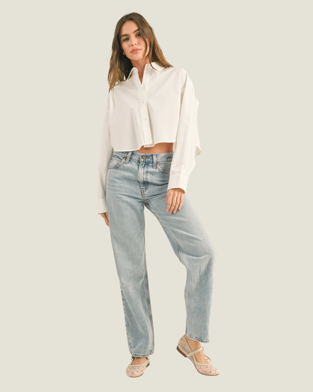Stella Cropped Button-Down