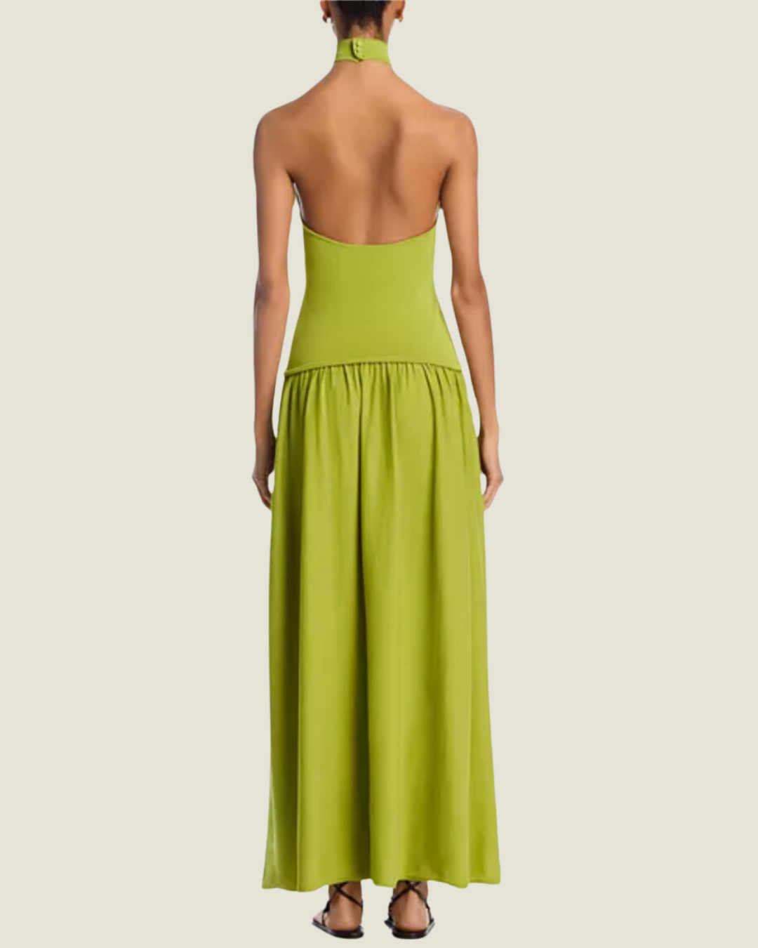 The Halter Soglio Dress: Chartreuse