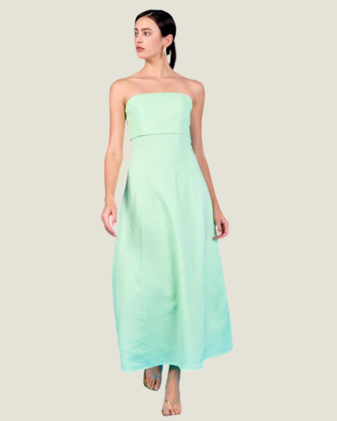 chinese dress ladies The Irina: Bandeau Linen Midi-Chic Women’s Dresses