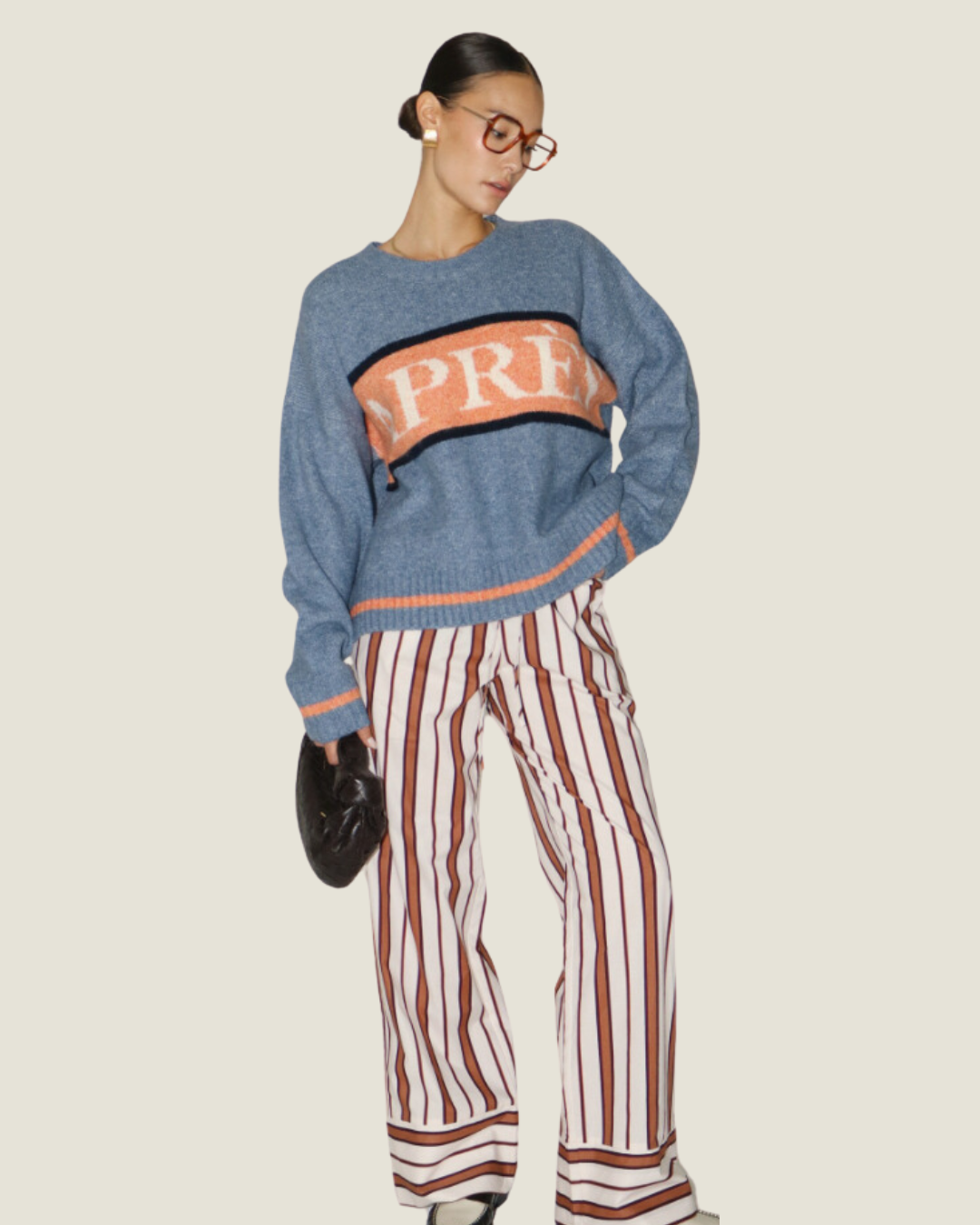 The Carly: Stripe Red/Cream Drawstring Pants