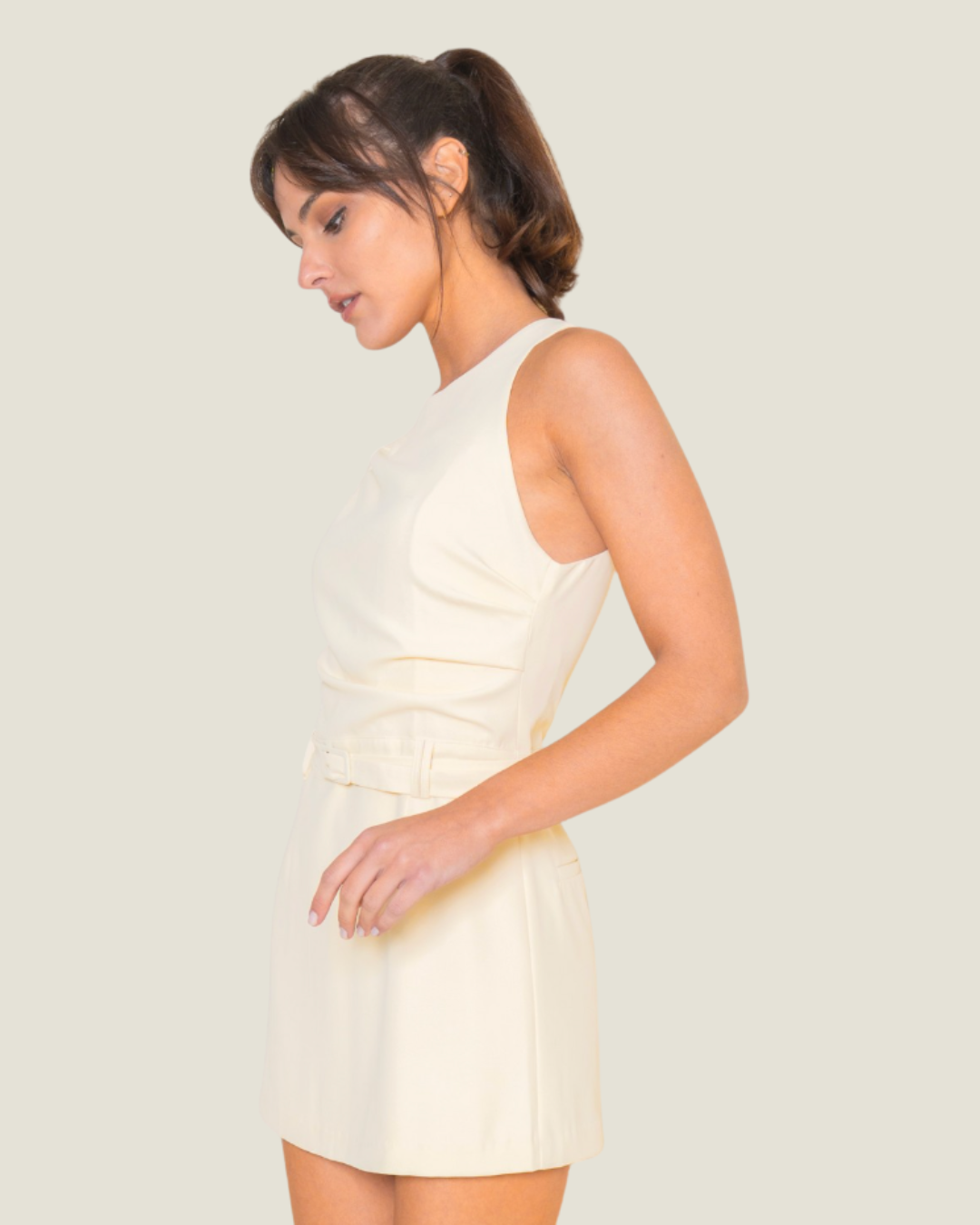 The Aria: Retro Belted Mini Dress