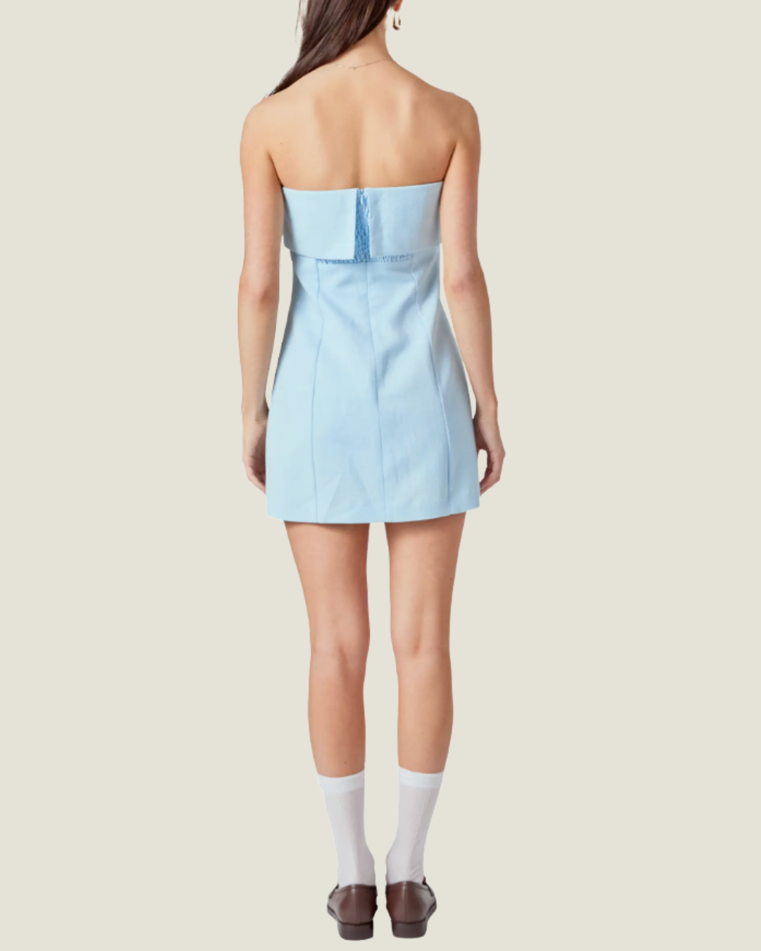 The Louisa: Strapless Linen Mini Dress