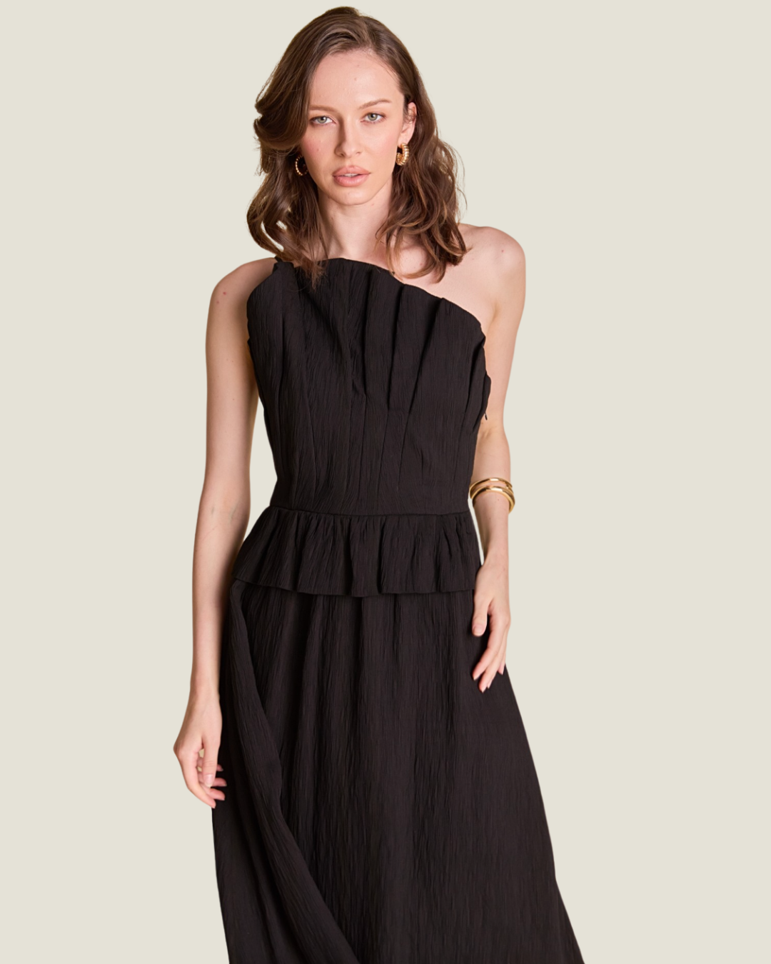 The Shyla-a black linen midi dress from Love Celine women’s boutique in SWFL.