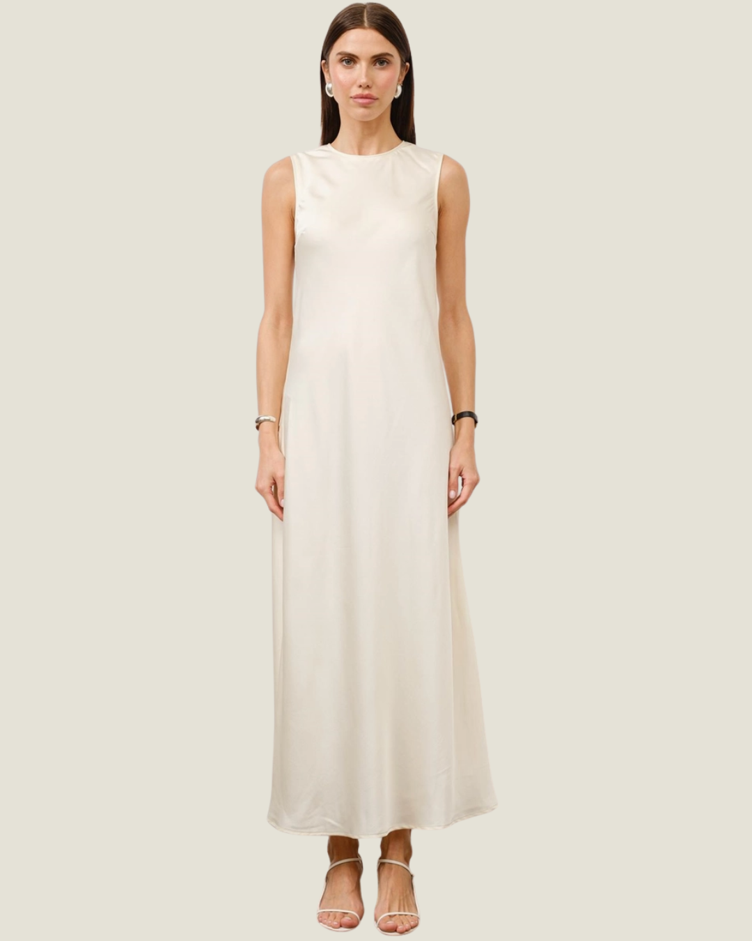 The Katrina: Satin Shift Maxi Dress