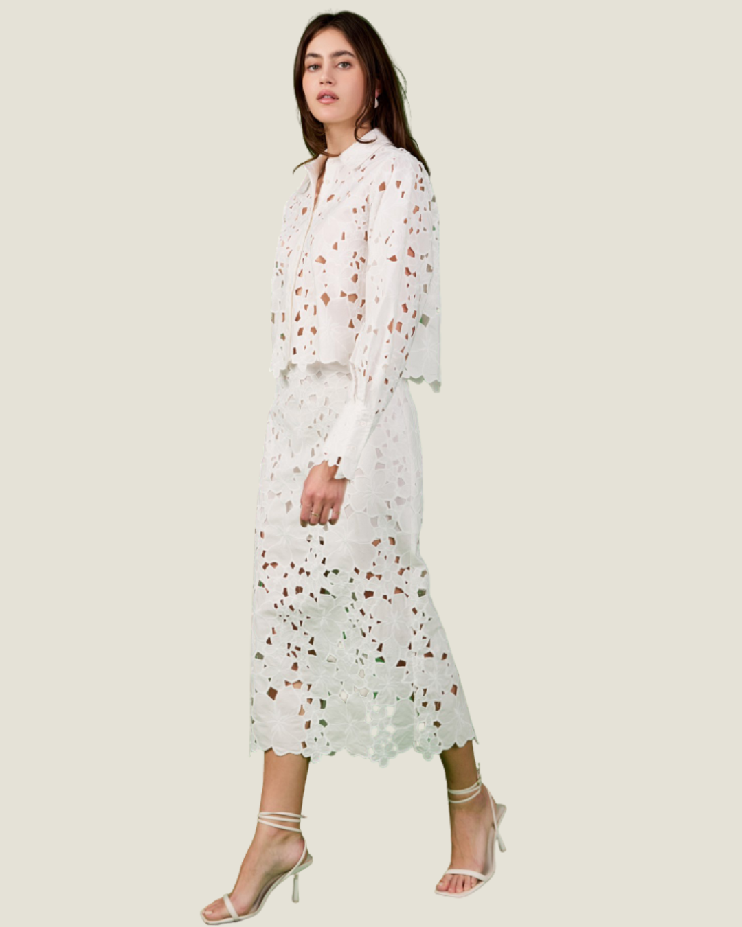 The Grace: Lace Button-Up