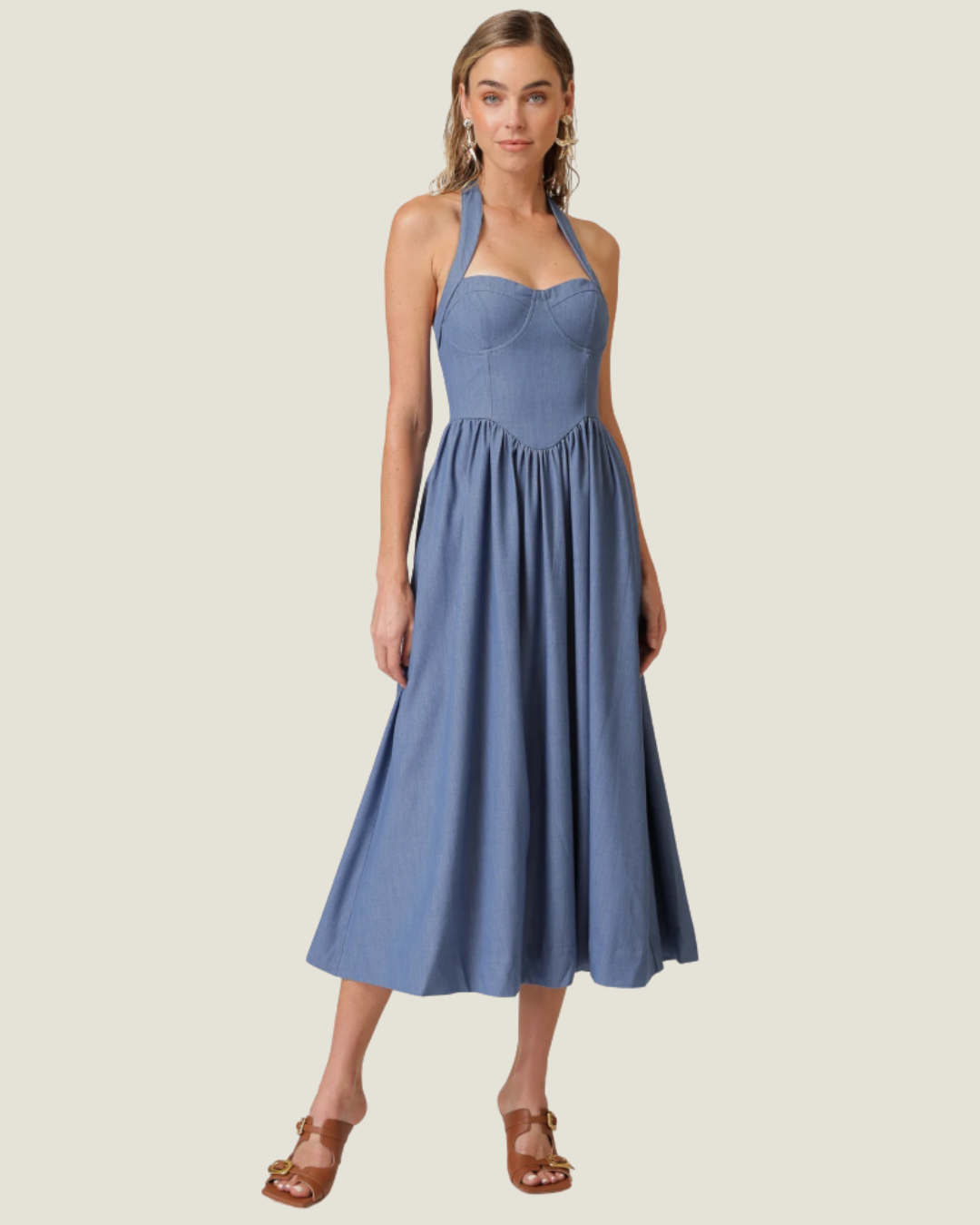 Raquel Halter Midi Dress