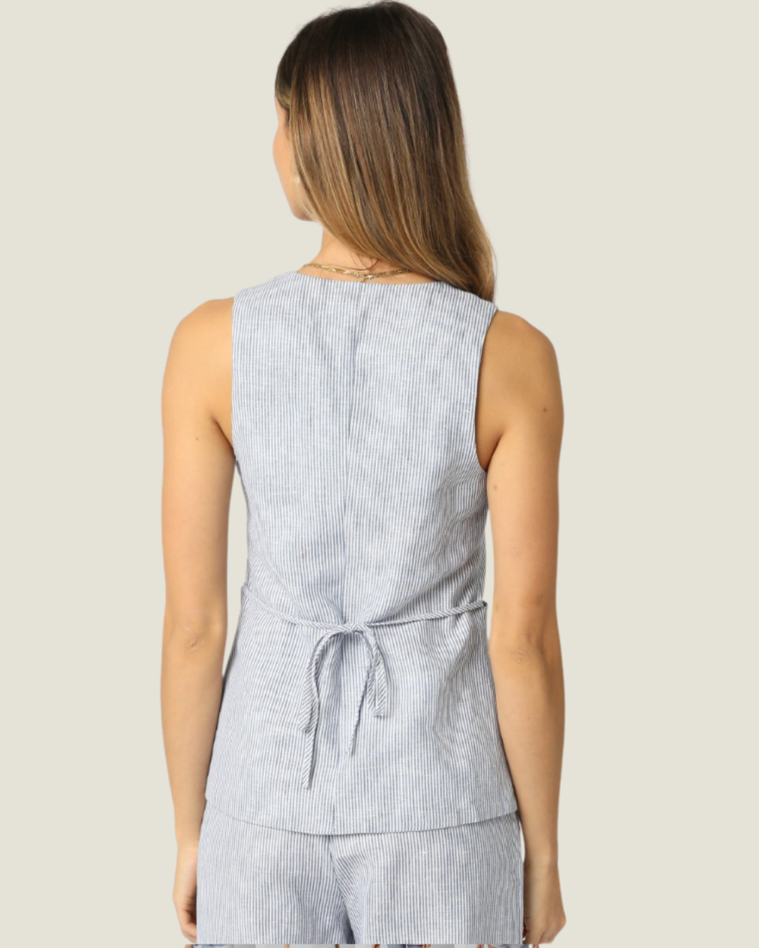 The Charlie: Fitted Linen Vest