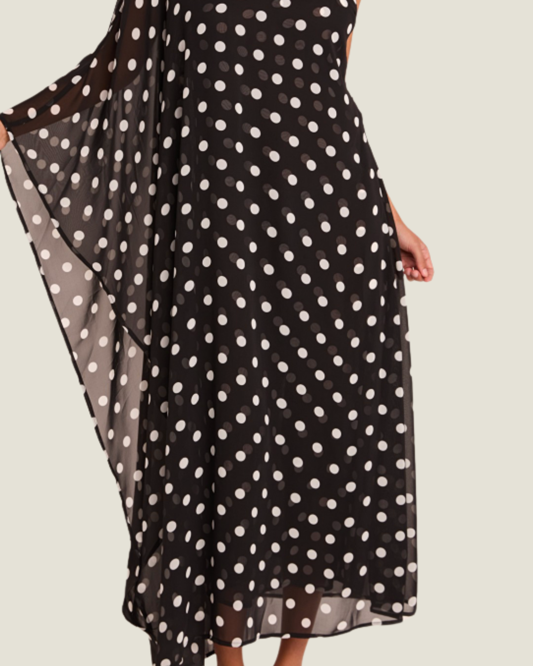 The Sasha: Polka Dot Maxi Dress– a polka dot maxi dress from Love Celine women’s boutique in SWFL.