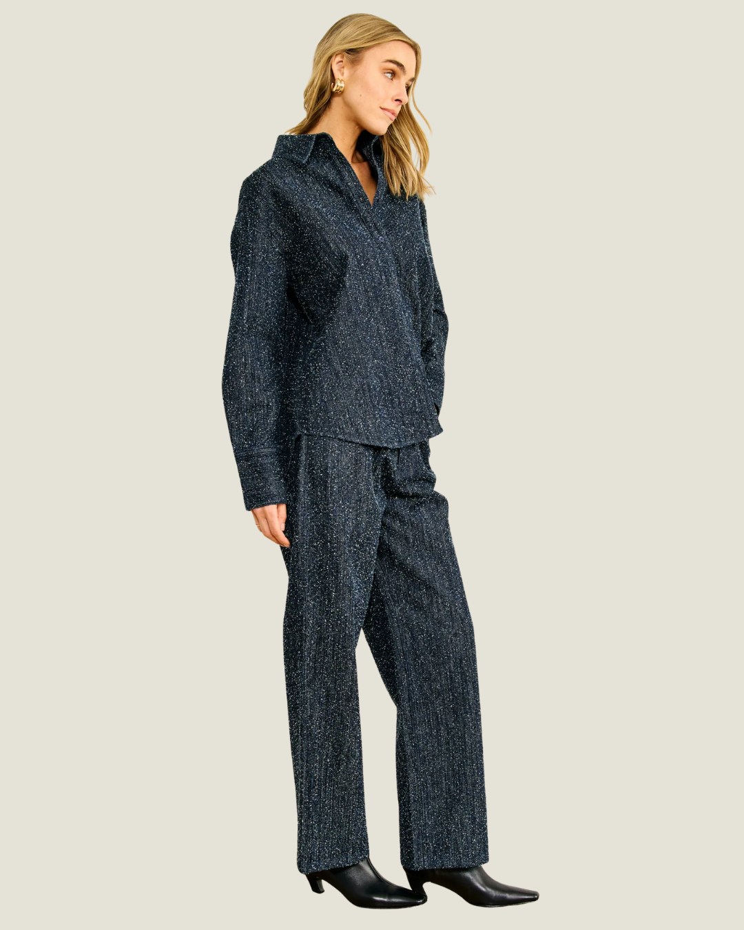 Nikka Pebbled Denim Pants