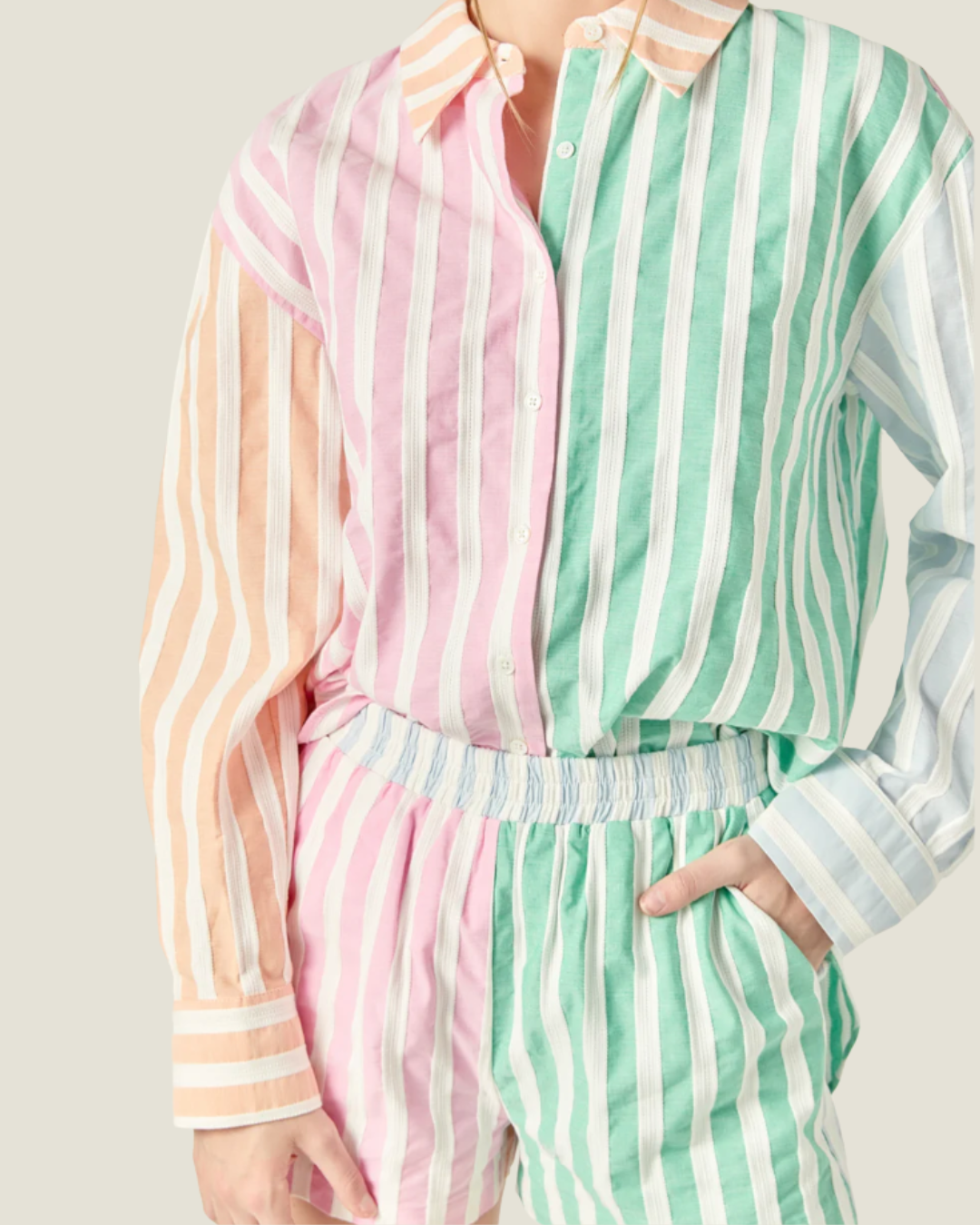 The Addison: Colorblock Stripe Shirt