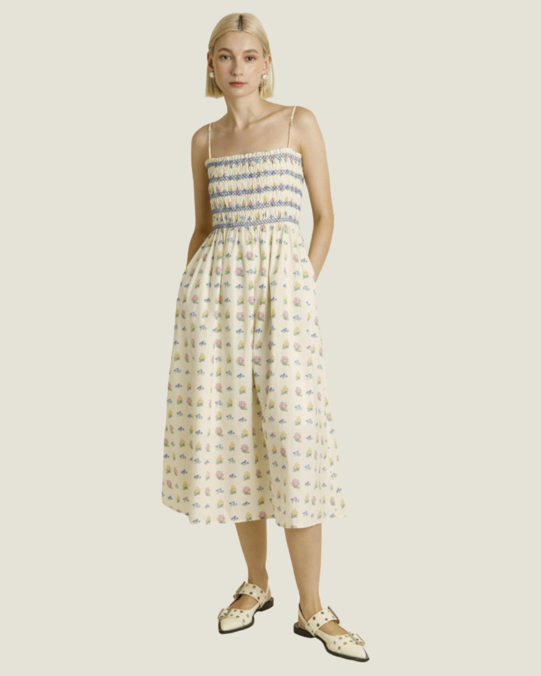 The Lillian: Smocked Midi Dress