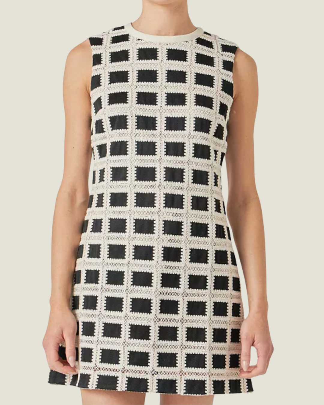 The Mavis: Mod Crochet Mini Dress