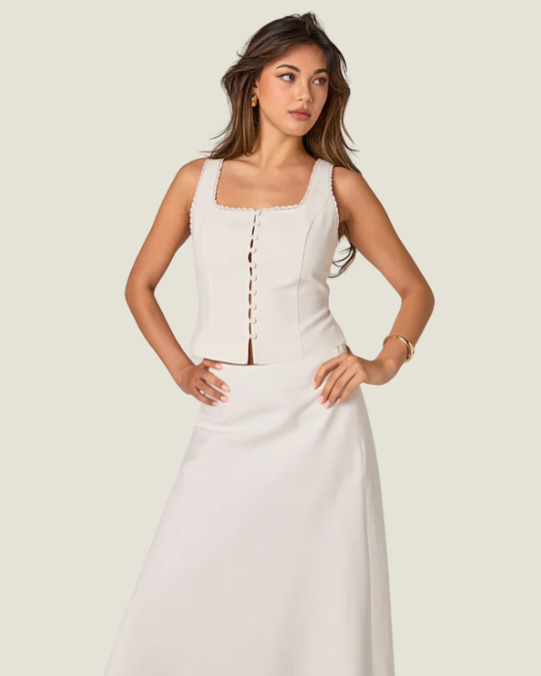 The Sunday: Maxi Linen Skirt-a white maxi skirt from Love Celine women’s boutique in SWFL.