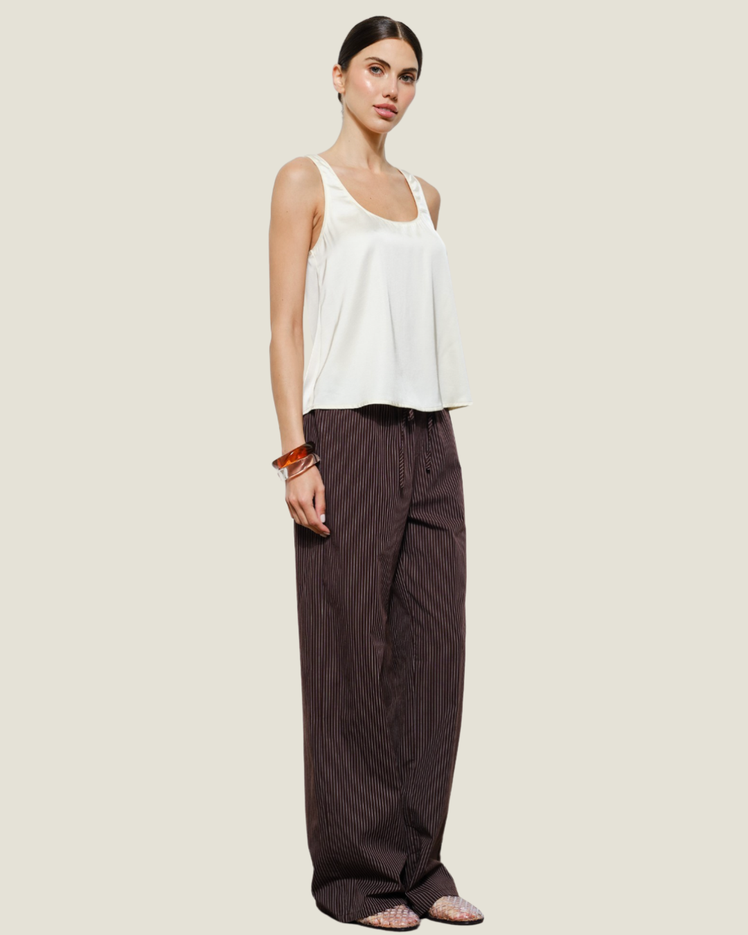 The Luna: Satin Sleeveless Blouse