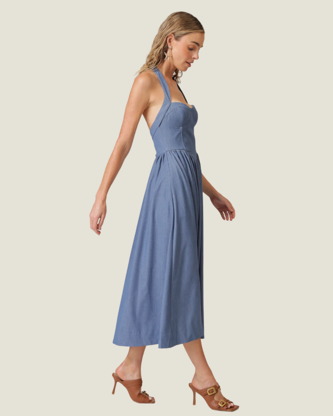 Raquel Halter Midi Dress