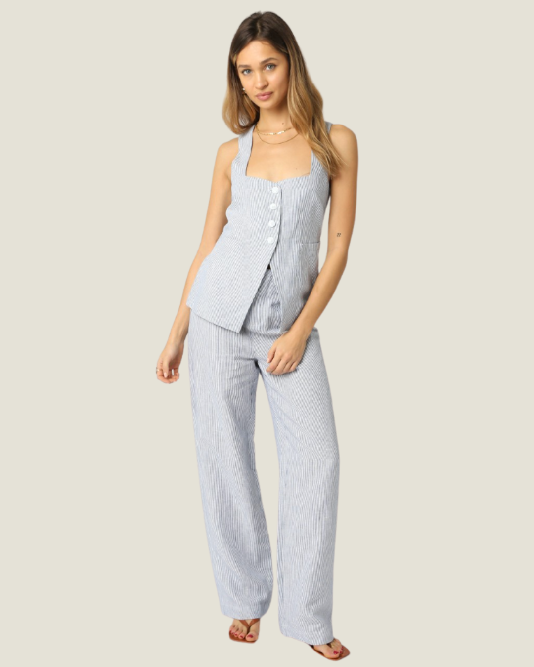 The Charlie: Fitted Linen Vest