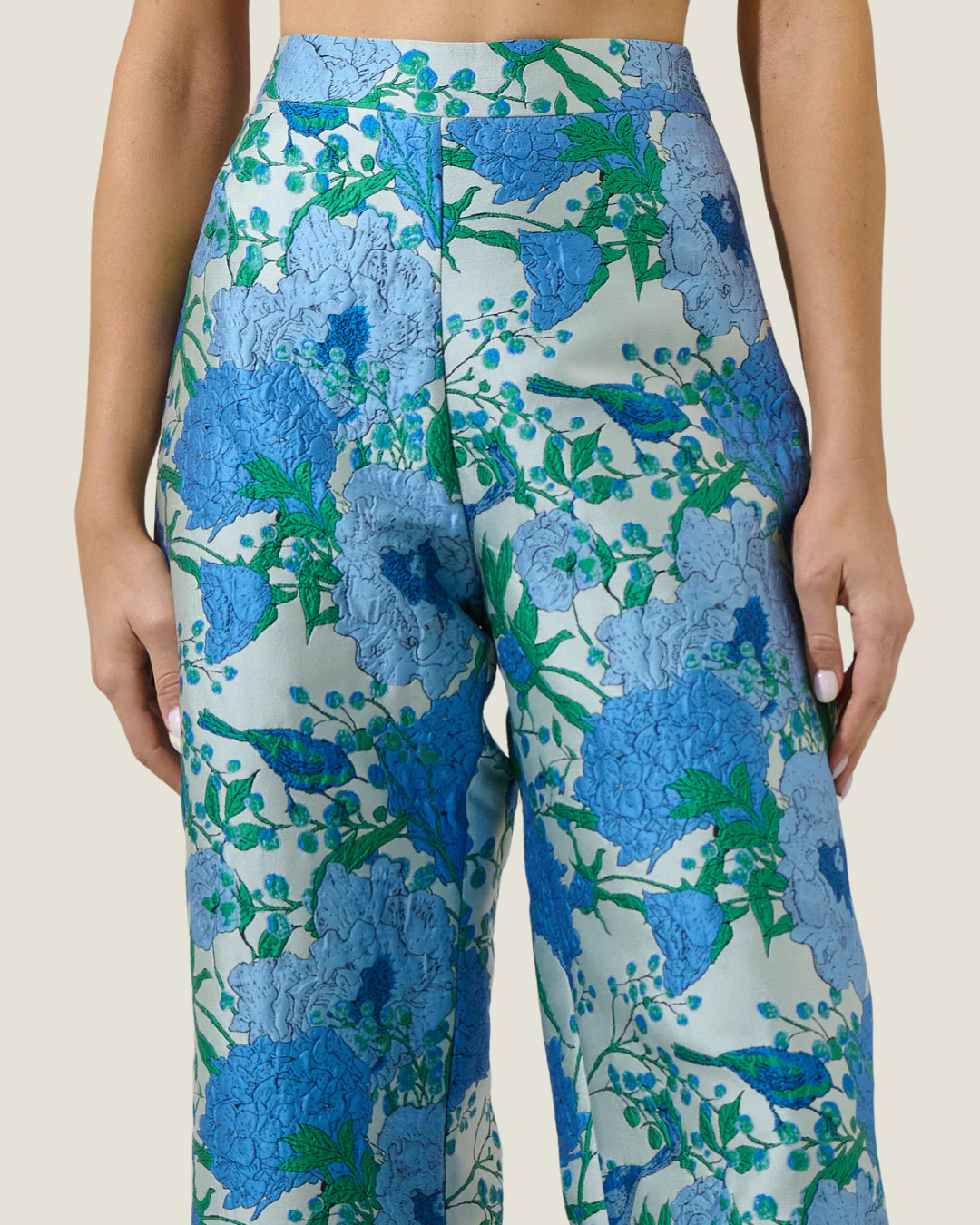 The Holland: Jacquard Floral Trousers