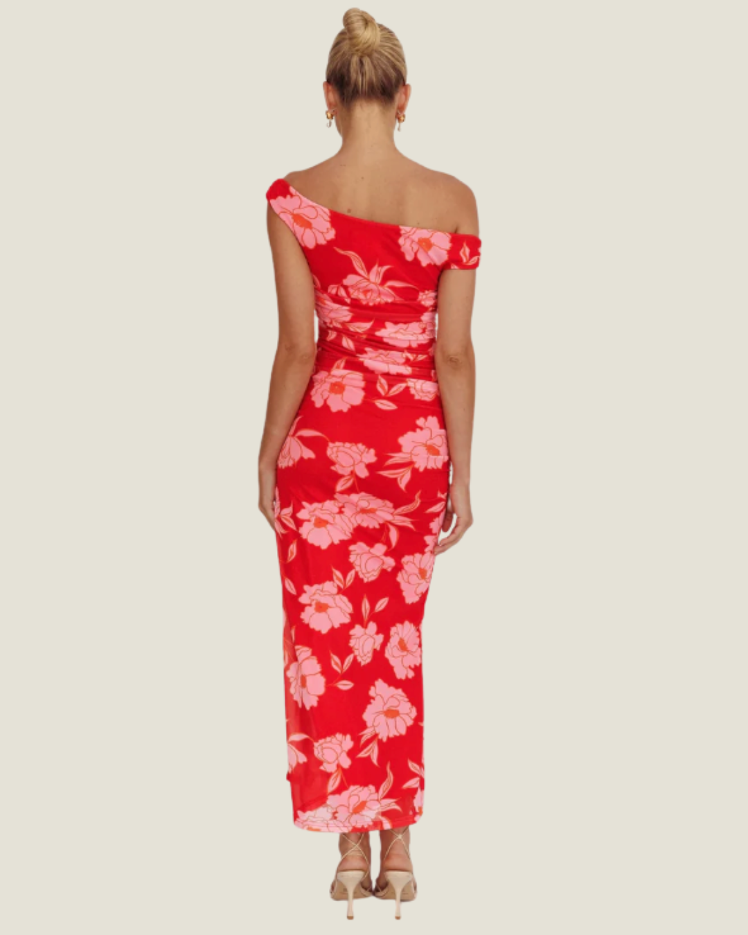 The Italian Wedding: Woven Pink Floral Midi Dress