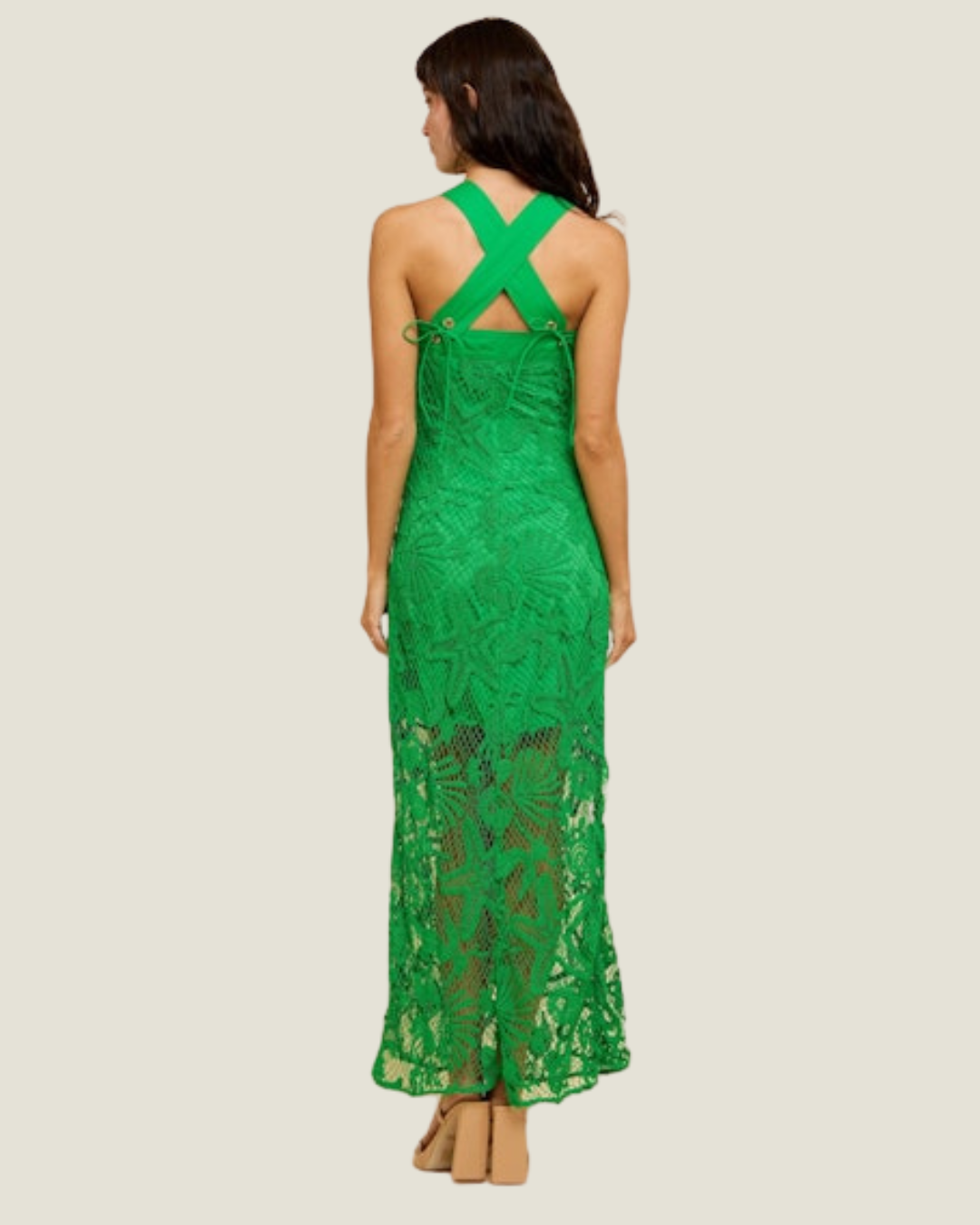 The Kenna – green crochet maxi dress from Love Celine boutique in Southwest Florida.