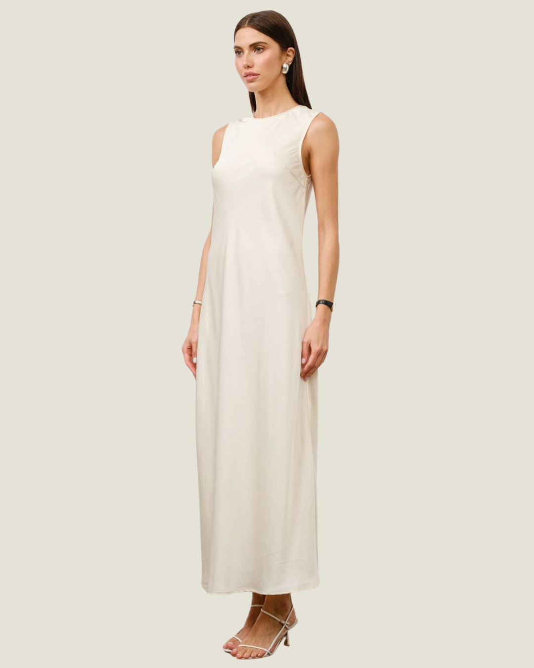 The Katrina: Satin Shift Maxi Dress