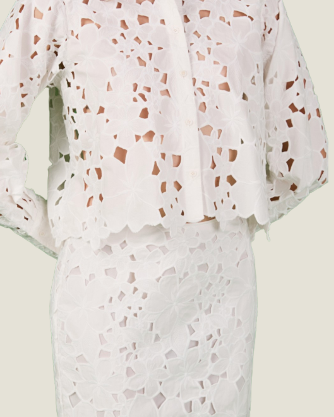 The Grace: Lace Button-Up