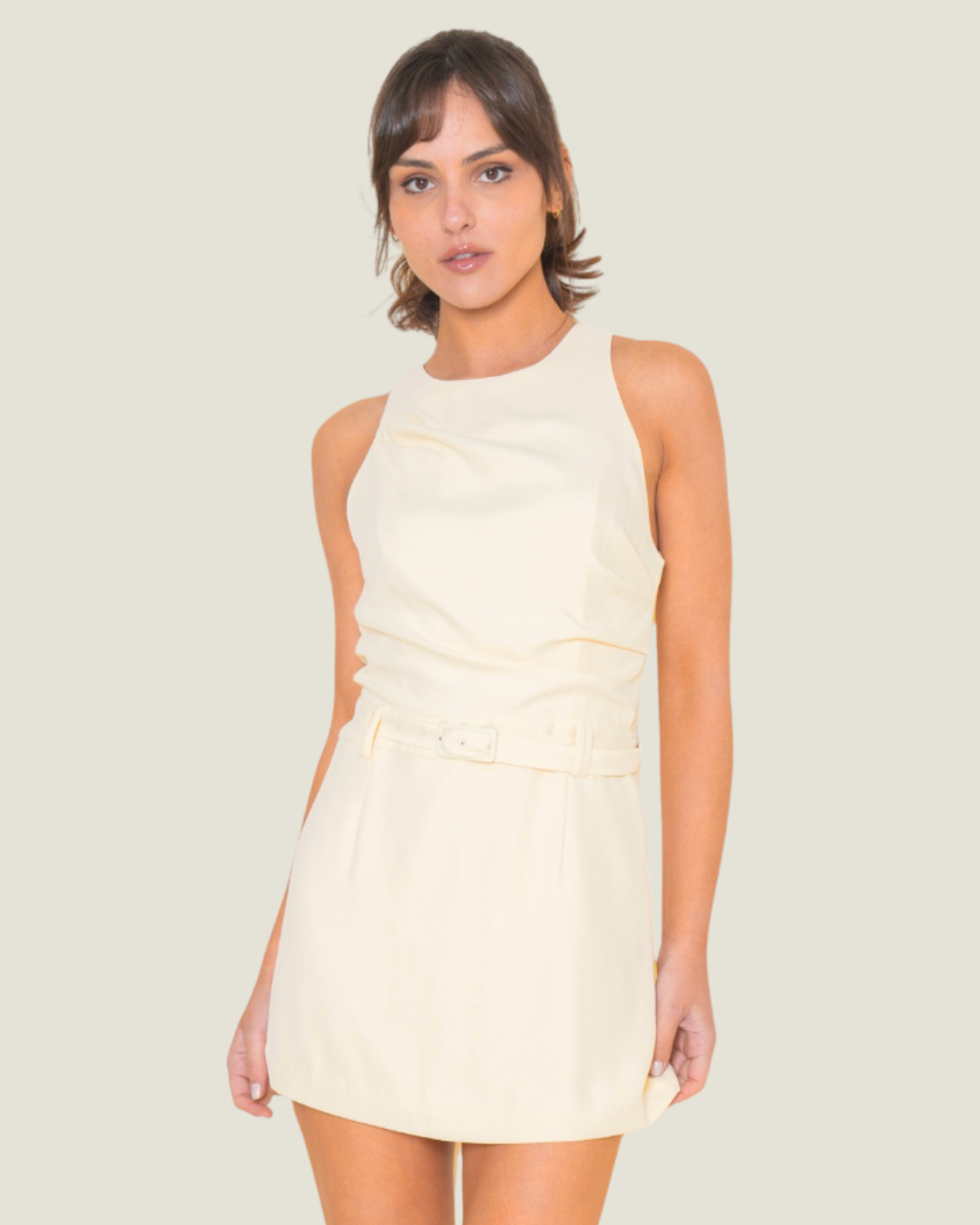 The Aria: Retro Belted Mini Dress
