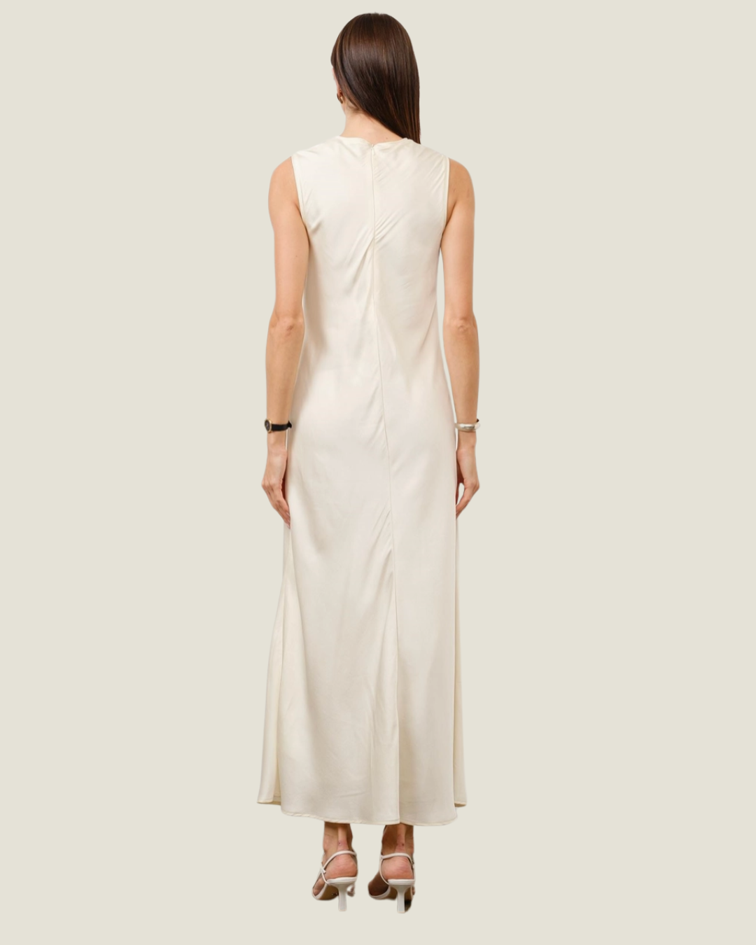 The Katrina: Satin Shift Maxi Dress