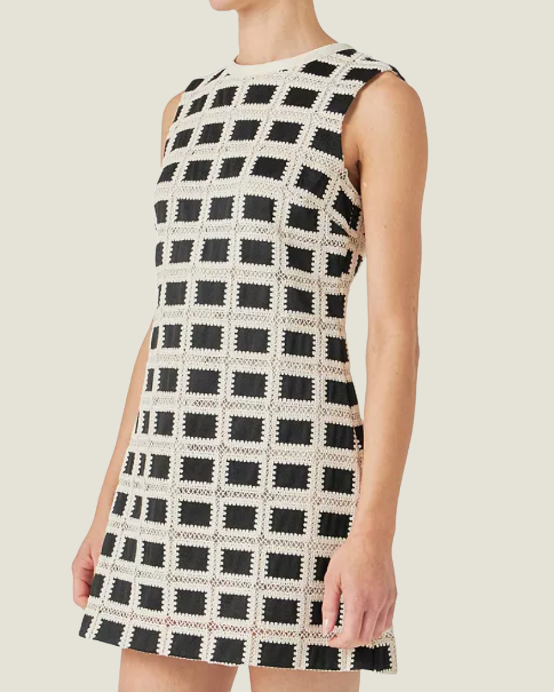 The Mavis: Mod Crochet Mini Dress