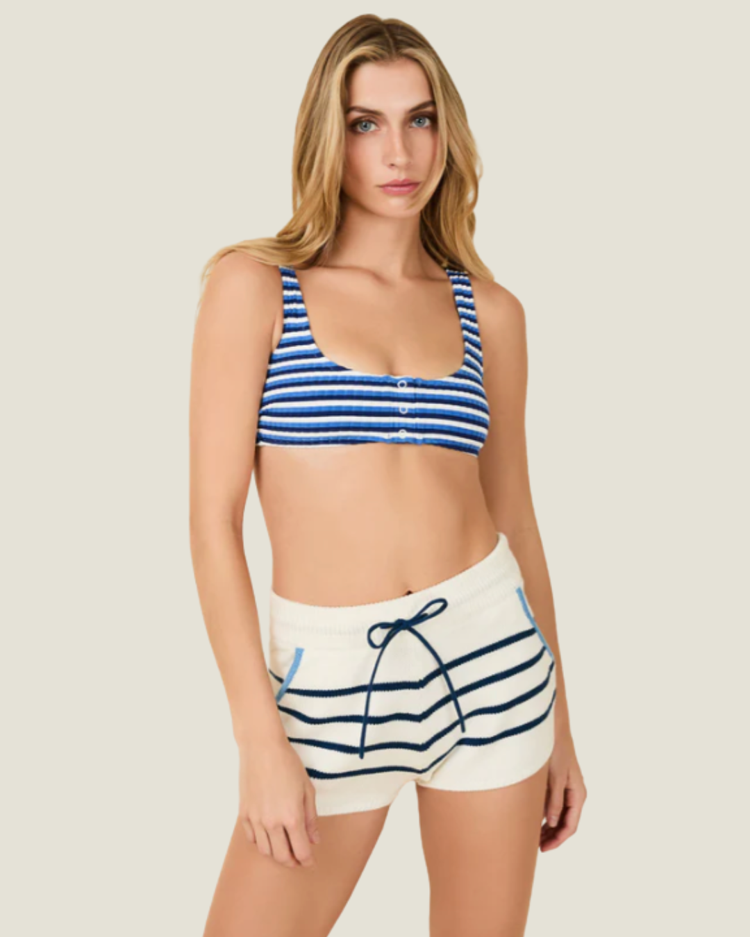 The Louisa: Short Maritime Navy Breton Stripe