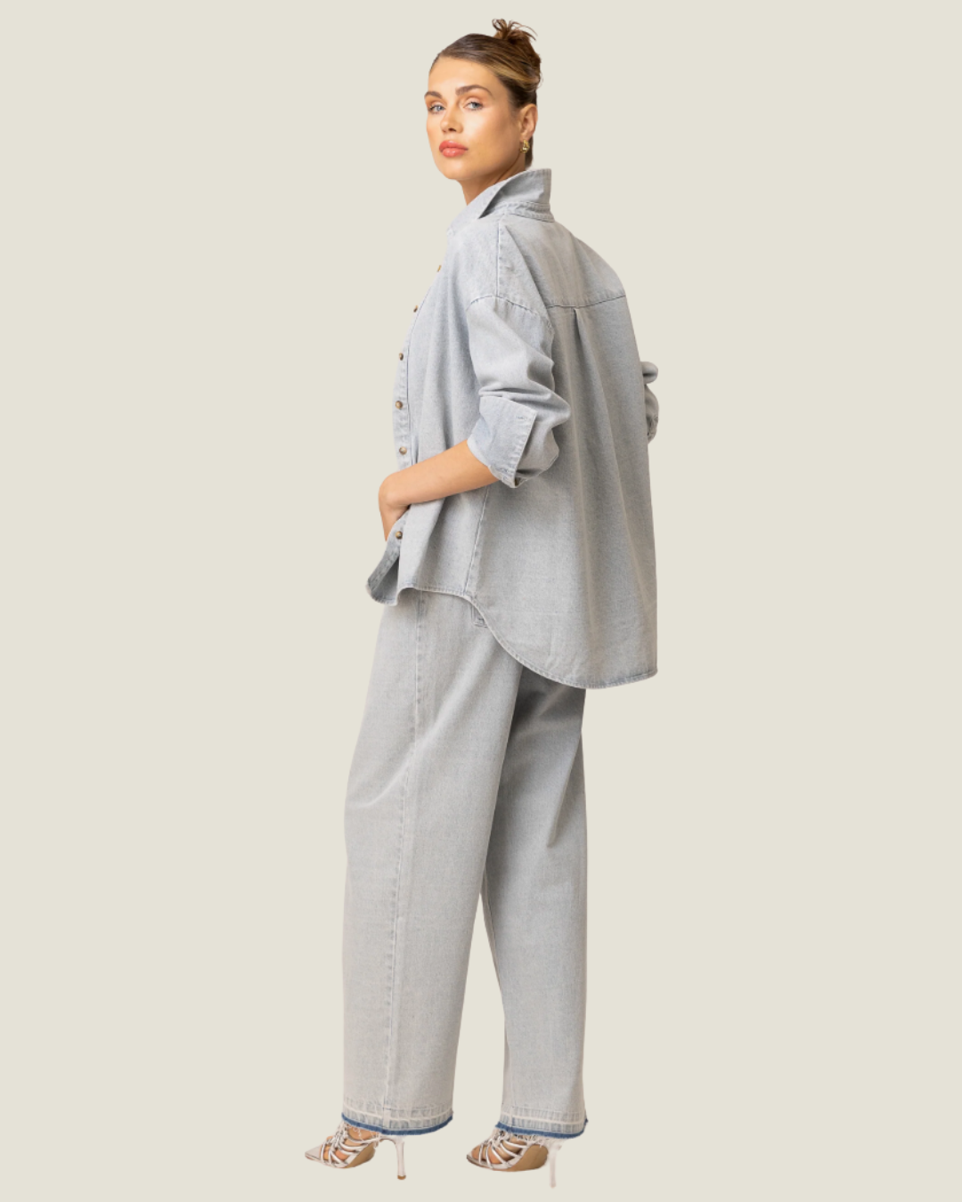 The Elowen: Denim Button Up Shirt
