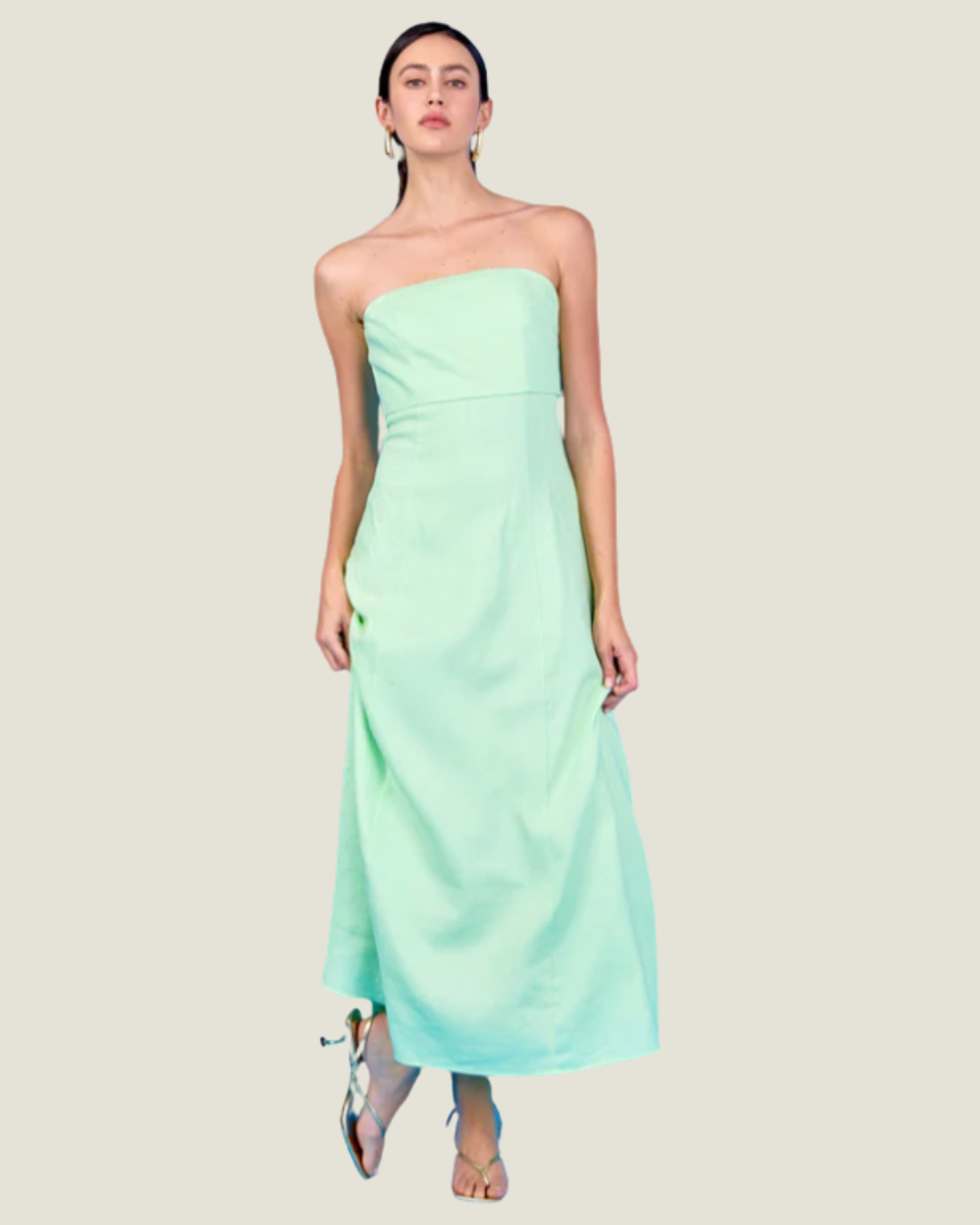 The Irina: Bandeau Linen Midi- staples linen maxi dress from Love Celine women’s boutique in SWFL.
